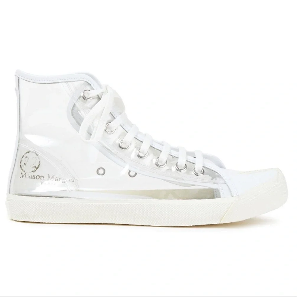 MAISON MARGIELA Tabi Leather-trimmed Pvc Split-toe Sneakers In Clear